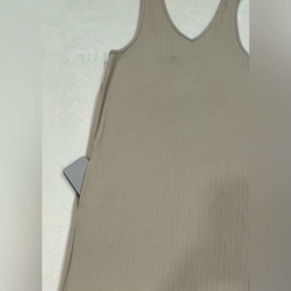 BKE Ribbed Knit Maxi Dress with Pockets - Taupe - Picture 7 of 11